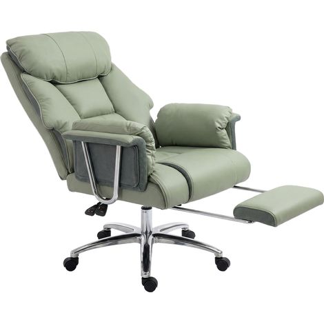 Heavy Duty Executive Office Chair Wide Spring Cushion Recliner with Footrest