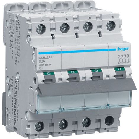 Disjoncteur magnétique 4P 20kA 32A 400V access. indicateur IEC 947-2 (MMN432)