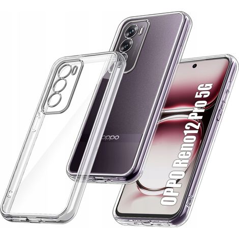 Coque pour Oppo Reno 12 Pro 5G - Coque souple et fine, dos transparent + verre 9H (1/5)