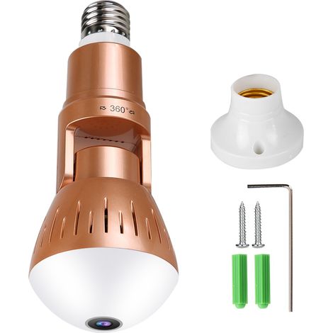 Ampoule caméra de sécurité HD 1080P 360° avec double source lumineuse pour maison (1/5)