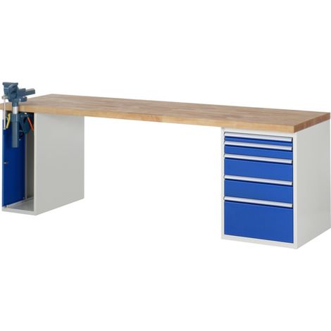 Établi Rau modèle 7511 avec 5 tiroirs et armoire l x p x h 2500x900x840mm