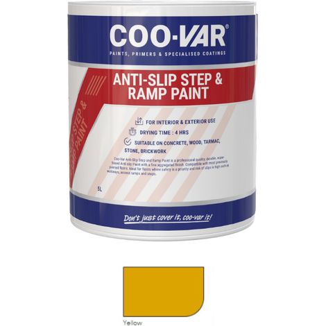 CooVar Anti Slip Step and Ramp Paint - Yellow - 1 Litre