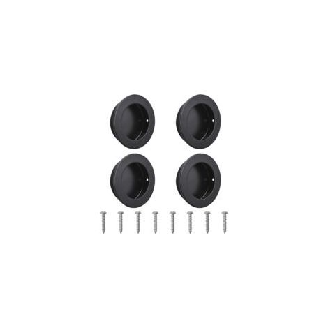 Set mit 4 Scheunentürgriffen 50 mm, schwarzer Edelstahl, für Außen- und Innentüren - Crezuo (1/4)