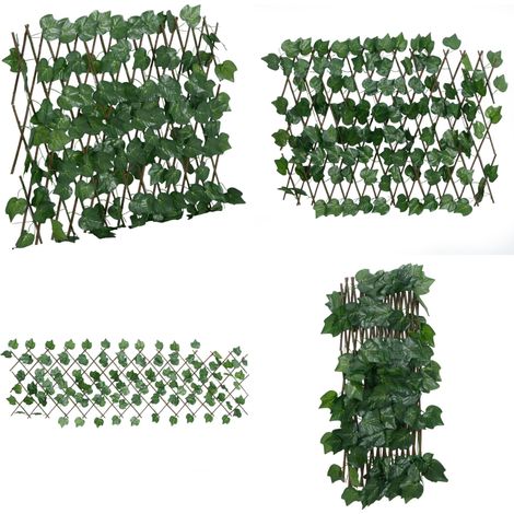 Rankgitter mit Künstlichem Weinlaub Erweiterbar Grün 190x60 cm - Rankgitter - Sichtschutzzaun - Gartendekoration - Kunstpflanzen - Weinstöcke - Home & Living (1/5)
