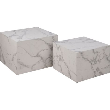 Dice Couchtisch Marmor 2 Stück Dekor weiss. (1/5)