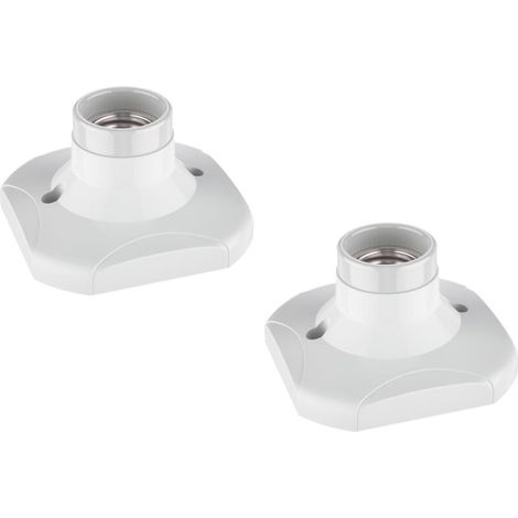 2 pièces plafonnier/douille de lampe, porcelaine, blanc, 1x E27 max. 60W
