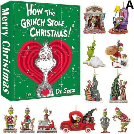 Nouveau Compte à rebours créatif de Noël 2026 Boîte aveugle Grinch Pendentif Monstre de Noël Sapin de Noël Pendentif Aveugle de Noël GJ171-001