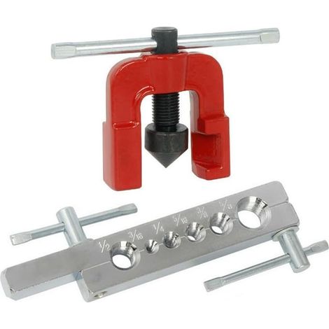 Strumento per svasatura tubi freno, calibro per foro singolo, strumento per tubi in ottone, matrici metriche da 6 pollici per la riparazione di tubi freno per autoveicoli (set in pollici)