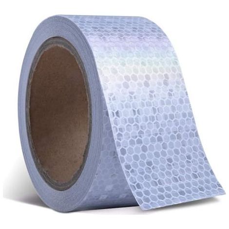 5 cm x 10 m reflektierendes Warnband, selbstklebendes reflektierendes Sicherheitsband für Straßentransporteinrichtungen, Fahrzeuge, Schiffe, Einfahrten, Stadien, mechanische Ausrüstung (1/5)
