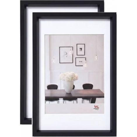 Lot De 2 Cadres Photo En Plastique, Style Acier, Noirs, 10 x 15 cm (1/5)