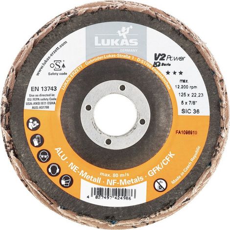 Disco Lamels V2 Power Sic D. 125 mm Granulando 40 Alum Plat. Titane SIC ((per 10)