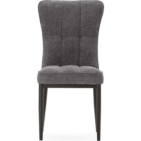 Pack de 2 Sillas Damian tapizadas en tela color gris, 49/98cm(alto) 63cm(ancho) 49cm(largo). (1/5)