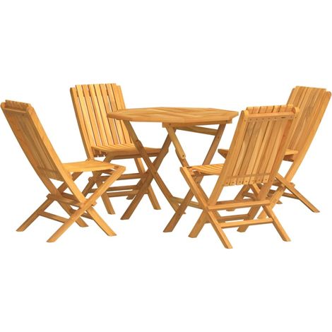 Maison Exclusive - 5-tlg. Garten-Essgruppe Massivholz Teak