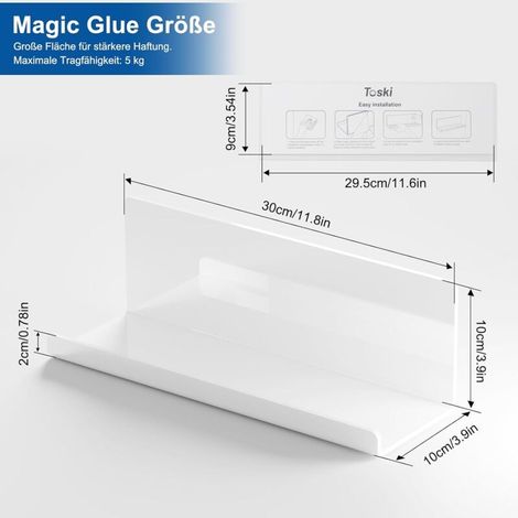 Set mit 2 Duschkorb-Ablagefächern, wandmontierte Gewürzablagen ohne Löcher, für Badezimmer/Küche (1/4)