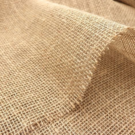 Toile De Jute, Chemin De Table Toile De Jute Pour L'artisanat, Décoration De Mariage, Noël Décoration, Emballage Cadeau,1.58m De Largeur (Size:1.58mx1m) Marron Naturel (1/4)