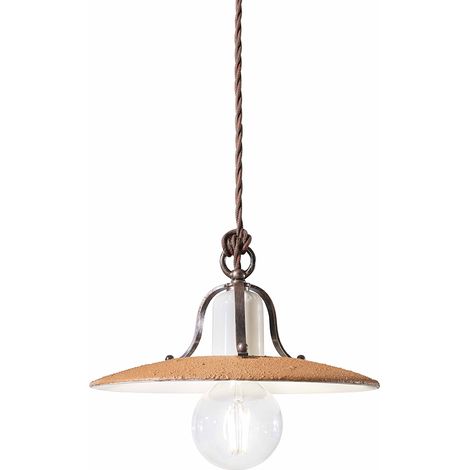 Lampadario Classico Bologna Metallo E Ceramica Nero Sfumato Rame 30Cm 1 Luce E27 (1/5)