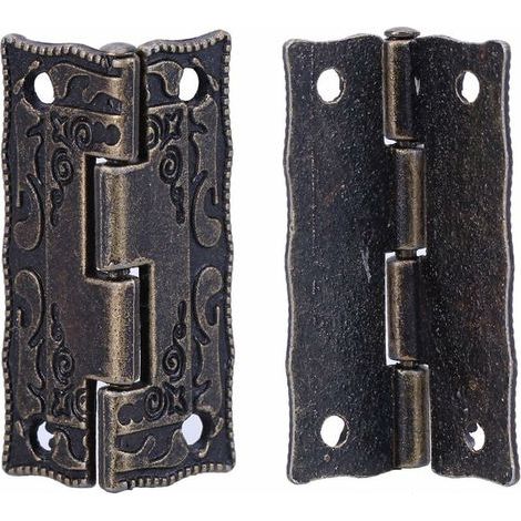 Charnières Lot De 10 Vintage Mini Charnières Et Vis Pour Meubles Porte Cabinet Tiroir Et Bijouterie Boîte, (1/5)