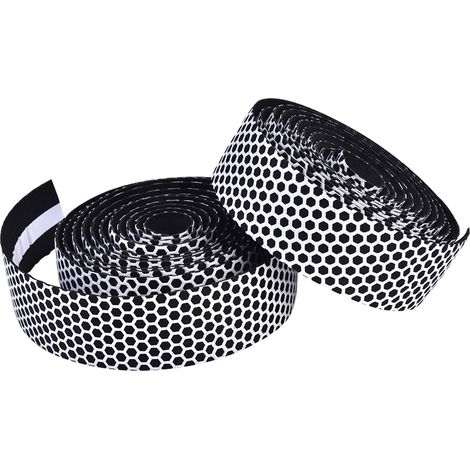 1 paire de guidon de vélo de montagne antidérapant, bande d'absorption des chocs, bouchon d'extrémité (blanc) (1/5)