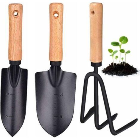 3 Pièces Outils de Jardinage Outils à Main de Jardin, Trois pièces Outils de Jardinage Lourds Ensemble d'Outils de Jardinage en Acier Inoxydable,Cadeau de Jardin idéal pour Les Femmes et Les Hommes (1/5)