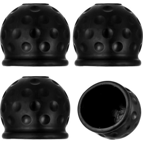 4 Housses de boule d'attelage 50mm en caoutchouc noir résistant aux intempéries (1/5)