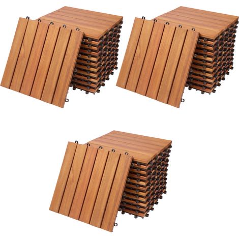 Set de 33 baldosas de madera de Eucalipto - 30 x 30 cm (1/5)