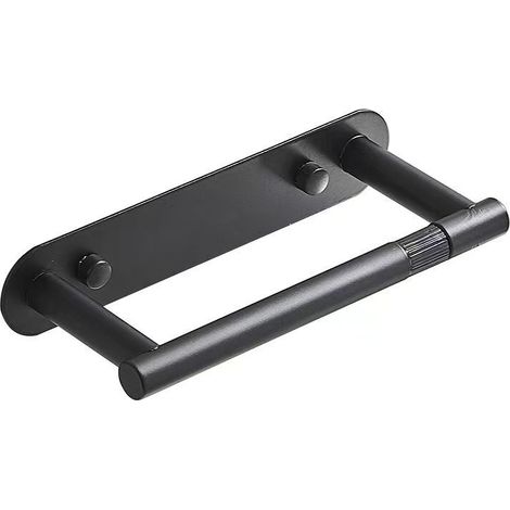 Sollbry Toilettenpapierhalter, Aufbewahrungsregal, langlebig, robust, einfache Installation, Papierrollenhalter, Wandhalterung für, Schwarz (1/3)