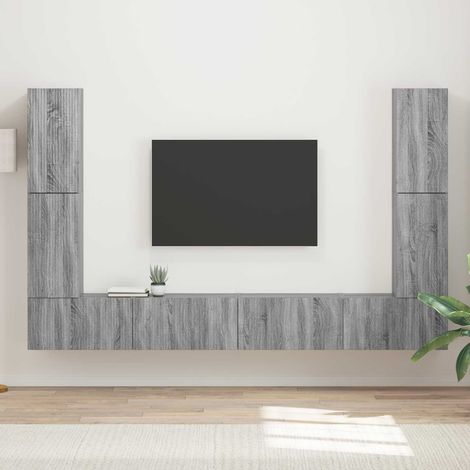 TV Cabinet Set 8 pcs Grey Sonoma Engineered Wood vidaXL (1/5)