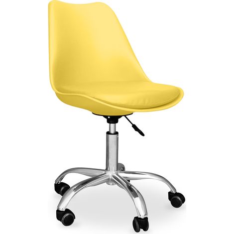 Sedia da ufficio con ruote - Sedia da scrivania girevole - Tulip Giallo
