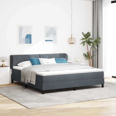 Cama tipo Box Spring Gris oscuro 180 x 200 cm Terciopelo (1/5)