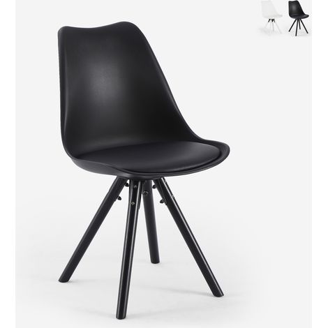 Sedia moderna per sala da pranzo e cucina stile nordico Dorva - Nero