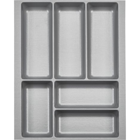 ORGA-BOX 2 Besteckeinsatz Tiefe 462 mm für Nobilia Küchen Canvas-Struktur silbergrau Schubladeneinsatz Breite 359 mm für Schubladen 450 mm
