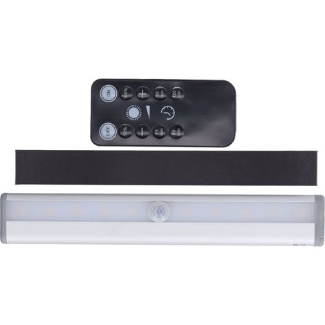 Warmweiße magnetische LED-Lichtleiste, stufenloses Dimmen in 2 Helligkeitsstufen, Fernbedienung mit Timer, Schrankbeleuchtung.