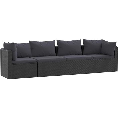Maison Exclusive - 4-tlg. Garten-Sofagarnitur mit Auflagen Poly R (1/5)