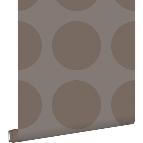 papier peint sphères sur toile de lin taupe - ESTAhome (1/5)