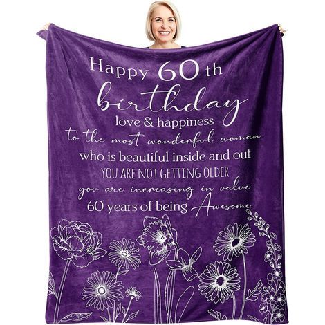Couverture pour 50e anniversaire, 60 pouces x 50 pouces, unisexe, modèle 1973, un cadeau idéal pour un joyeux 50e anniversaire pour les maris, les femmes, les parents et les amis. (1/4)