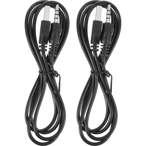 Adaptateur Audio en PVC Noir USB vers Prise Jack 3,5 Mm Transmission de Données et Sortie Audio, Lot de 2 Câbles pour Écouteurs et Chargeur (1/5)
