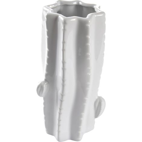 Vase Cactus Etoile Céramique H27,5 cm Blanc Jardin d'hiver