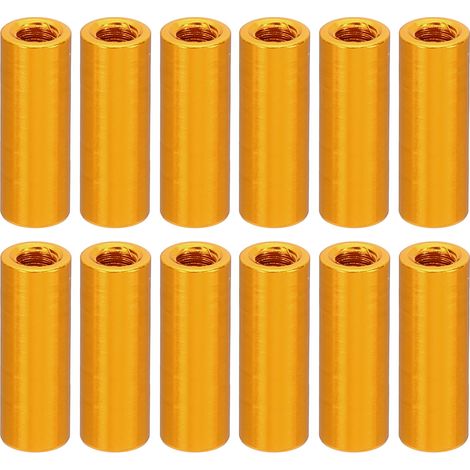 12Pcs Entretoise Filetée M3 en Aluminium 3x5x15mm Or (1/5)