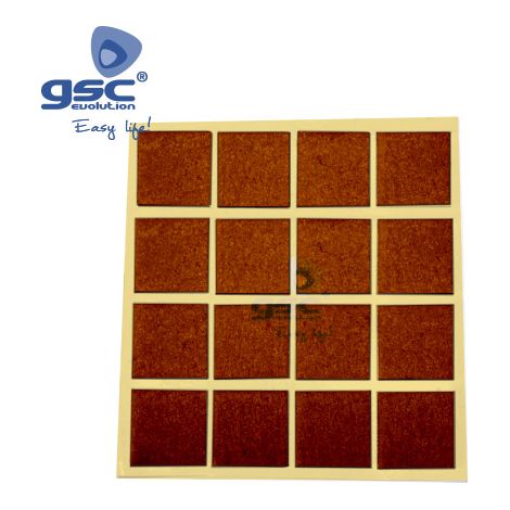 Set 16 quadratischer Klebefilz 16x20mm Braun GSC 003802771