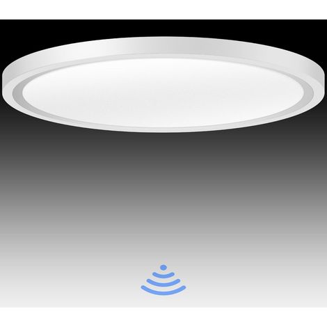 Lampe avec détecteur de mouvement à l'intérieur, plafonnier LED avec détecteur de mouvement capteur radar, lumière ultra-plate pour couloir escaliers cuisine, blanc neutre 4000K, φ23CM (1/5)