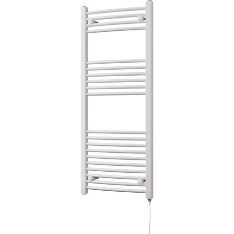 Zennor - White Electric Towel Rail H1200mm x W500mm Curved 500w Standard (1/3)