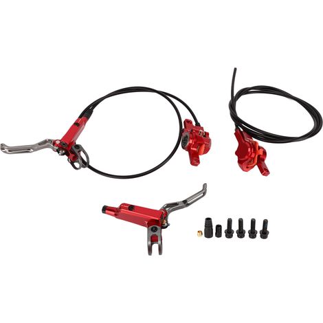 Paar hydraulische Scheibenbremsen für Mountainbikes, aus Aluminiumlegierung, rot. (1/5)