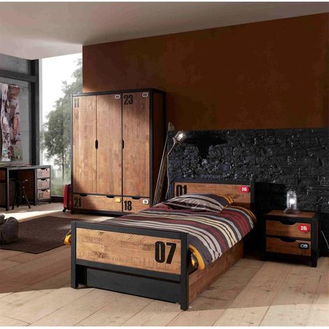 Chambre Complète Enfant 5P "Alex II" Marron & Noir (1/5)