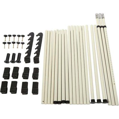 Sistema de Perchero Telescópico para Armario con 4 Postes, Altura y Ancho Ajustables, Colgador de Ropa Telescópico, Organizador de Armario (1/4)