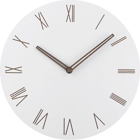 Horloge murale silencieuse sans tic, horloge décorative moderne en bois pour cuisine, maison, chambre, bureau, salon blanc (Rome) (1/5)