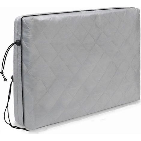 Housse de climatiseur d'intérieur, housse de fenêtre pour unité de climatisation, double isolation avec cordon élastique, 53 x 38 x 9 cm (21 x 15 x 3,5 pouces). (1/5)