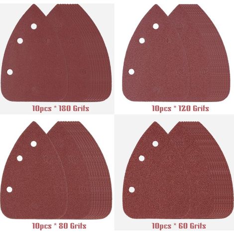 GARRYFIZH Kit de papier de verre de précision pour souris, 140 x 100 mm, 6 trous, 40 pièces (1/5)