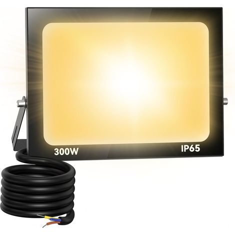 300W Projecteur Exterieur LED, 30000LM Spot LED Extérieur, 3000K Blanc Chaud IP66 Imperméable Spot LED, Sécurité Floodlight pour Jardin Cour Terrasse Square Usine (1/5)