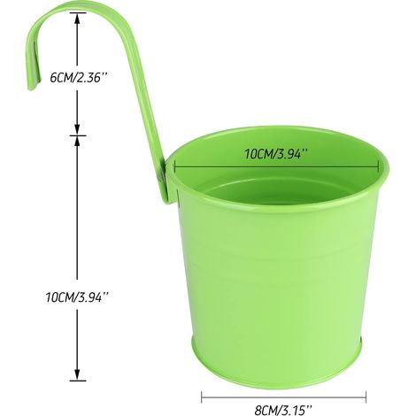 KINGLAKE 10 cm Pots de Fleurs en métal à Suspendre 10 pièces, Pot Fleur Suspendre Metal pour intérieur extérieur Balcon clôture - avec Crochet amovibles-10 Couleur (1/4)