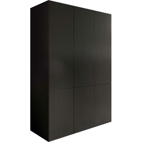 Armario Charlotte H114, Negro, 199x135x56cm, Puertas de armario: Con bisagras (1/4)